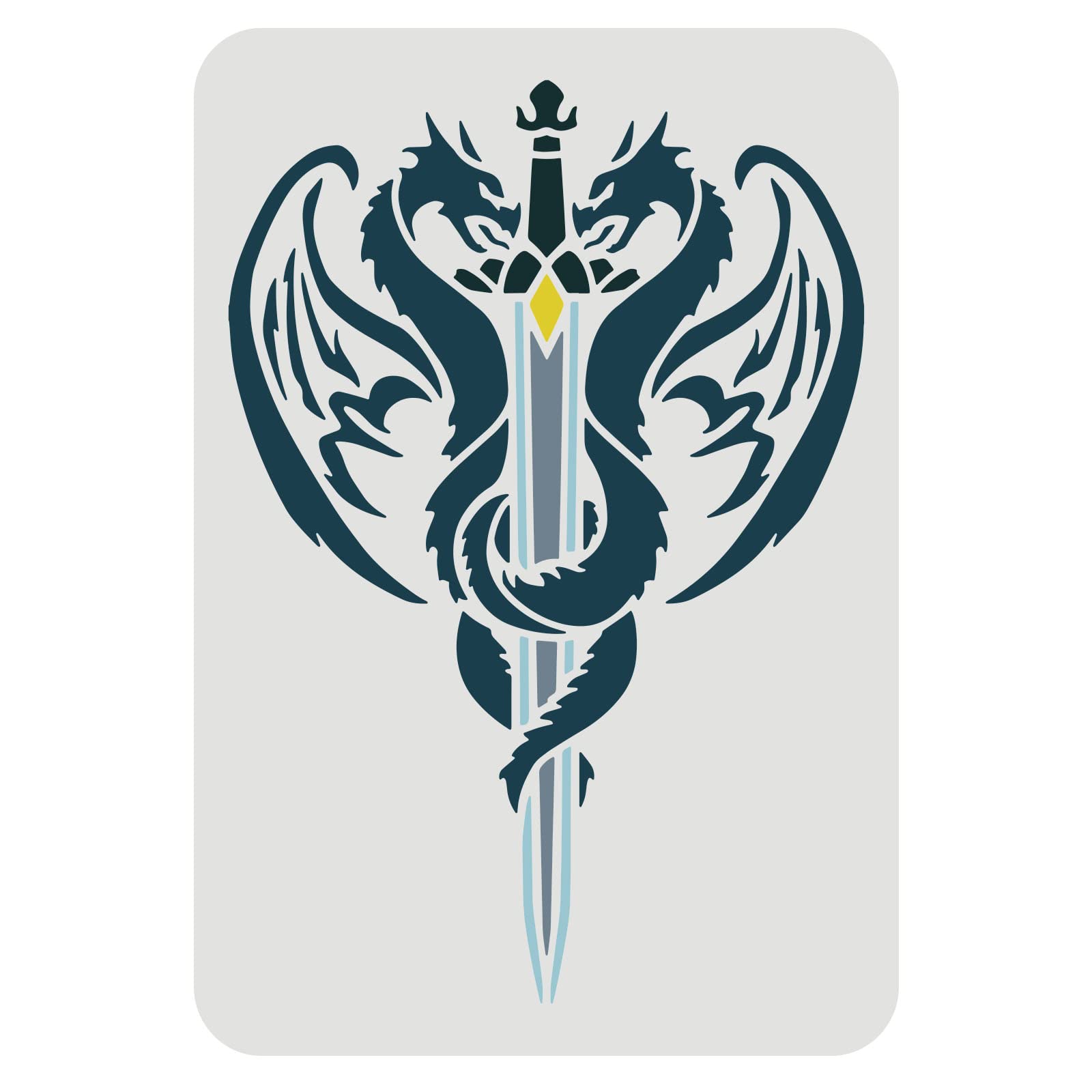 FINGERINSPIRE Dragon Sword Stencil 29.7x21cm Plastic Dragon Stencil Templates for Painting on Wood, Floor, Wall — image 1