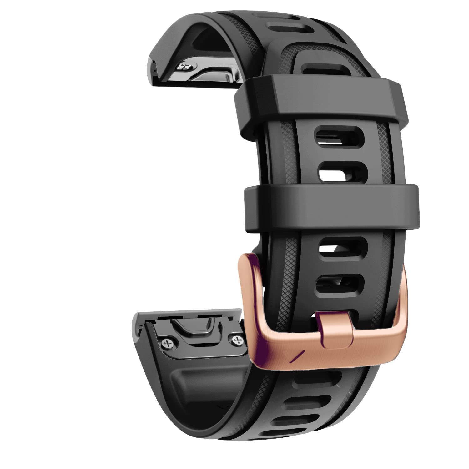 Fleshy Leaf QuickFit 20mm Watch Band Compatible with Garmin Fenix 7S 5S/ 5S Plus, 6S/ 6S Pro, D2 Delta S, Descent Mk2S - Silicone Replacement Strap Bracelet Wristband-SmartWatch(Black)