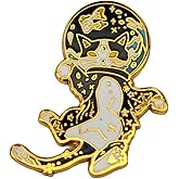 Leraverppy Enamel Pin,Cartoon Space Cat Badge,Cute Black and White Cat Brooch,Daily Wear and Gifting,Gift For kitty Lovers Space Enthusiasts Teens Friends,Unique Fashion Accessory,DIY Decor
