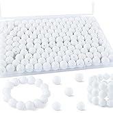 Kovict 200pcs Silicone Beads, 12mm Silicone Beads for Keychain Making, Pens Bracelet Necklace DIY Crafts(White)