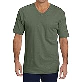 Wihion Mens Short Sleeve Pocket T-Shirts Casual Summer Cotton V Neck Tee Tops