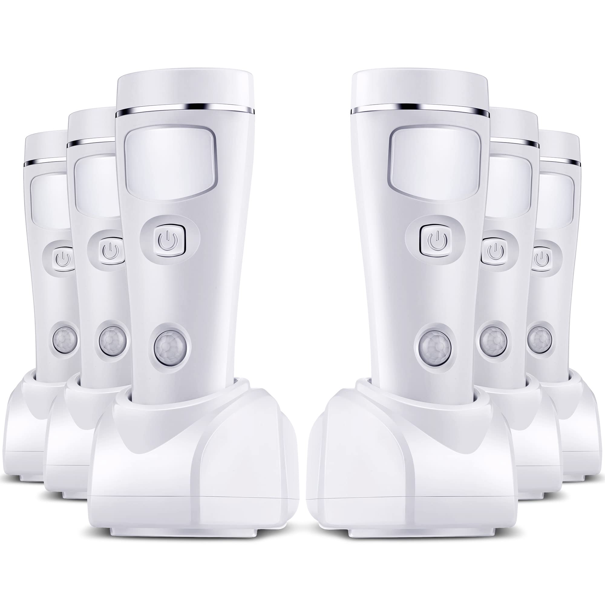 Photo 1 of Enhon 4 in 1 LED Rechargeable Plug in Flashlights, 6 Pack LED Emergency Lights for Home Power Failure Emergency, Plug in Power Outage Light, Power Failure Light with Motion Detection (White)