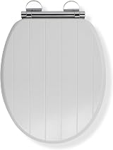 Croydex Portland Soft Close Toilet Seat with Flexi-Fix Hinges White Wood