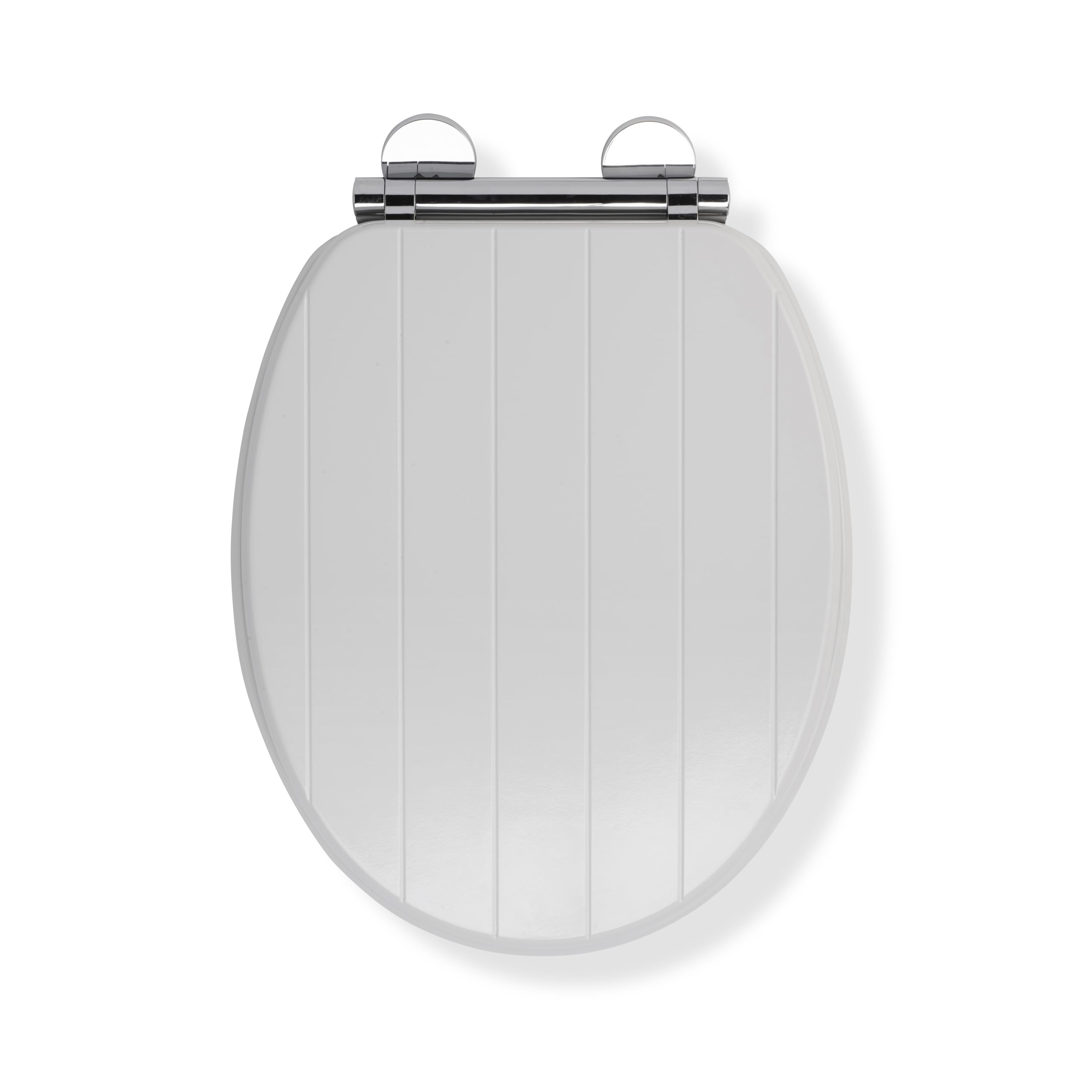 Croydex Portland Soft Close Toilet Seat Tongue & Groove Design - Soft Close and Quick Release for Easy Cleaning and Flexi-Fix Adjustable Hinges with Top & Bottom Fix Hinge Fittings (White Wood)