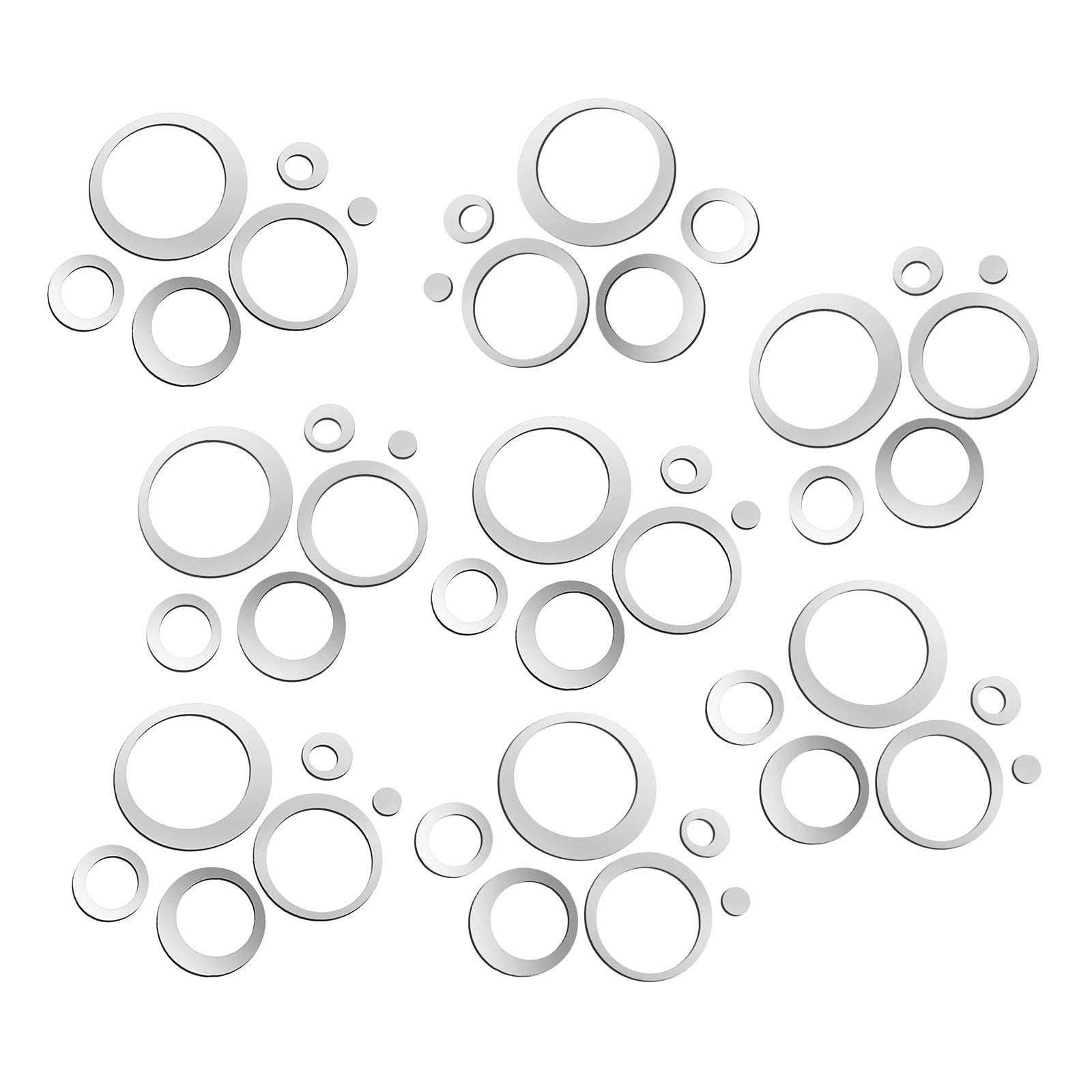 Round Mirror Wall Stickers,24 Pcs Removable Wall Sticker Decal Acrylic Mirror Setting DIY Mirror Wall Sticker for Home Bedroom Hallway Decoration