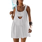 Sexyasasii Women Tennis Dress with Built in Shorts and Bra Sleeveless Casual Backless Golf Dress Athletic Dress with Pockets
