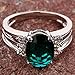 Psiroy 925 Sterling Silver Plated Oval Shaped Simulated Green Topaz Ring Size 9