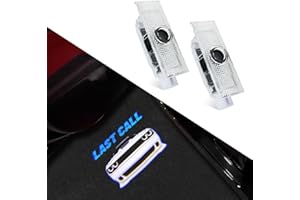 UUAKARIN 2 PCS Non-Fading Car Door Logo Lights Compatible for Challenger 2015-present Last Call Courtesy LED Ghost Shadow Light Projector Lamps Accessories (Blue Last Call)