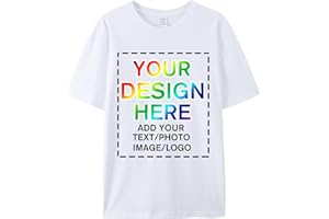 huale POD Custom Your Own T-Shirts with Photo Text & Logo - Custom Personalized Tee Shirt for Men Women - Front & Back Print