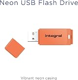 Integral 64GB Neon Orange USB 2.0 Flash Drive Stick Thumb Drive Plug Play view 3