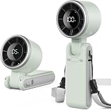 EasyAcc Portable Handheld Turbo Fan 13550RPM 4000mAh USB-C 5 Speeds White Green