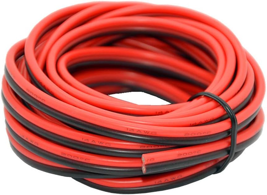 TUOFENG 14 AWG Silicone Electrical Wire 2 Conductor Parallel Wire 10 Meter [Black 5 m Red 5 m TUOFENG 14 AWG Silicone Electrical Wire 2 Conductor Parallel Wire 10 Meter [Black 5 m Red 5 m