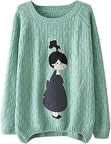 JVA Women's Casual Slim Fit Little Funny Girl Decoration Knitted Cardigan SW56, Army Green