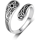 TYSO Witches Knot Ring Sterling Silver Witch Celtic Knot Spoon Rings Jewelry Gifts Women Mom Wife