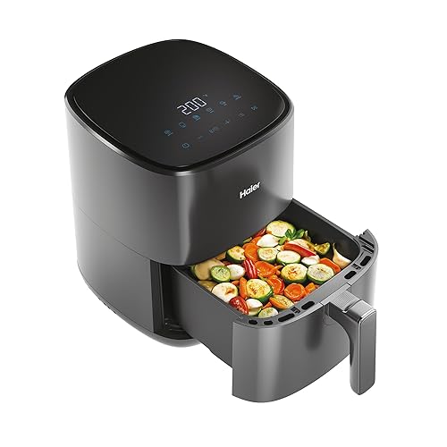 Haier Air Fryer, I-Master Series 5, 6-in-1 with Touch Display, Bake, Roast, Grill, Defrost & Dehydrate, 5L Capacity, hOn App, Black [HAF5P]