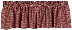 Home Collection by Raghu Newbury Gingham Barn Red Valance, 72 by 15.5"
