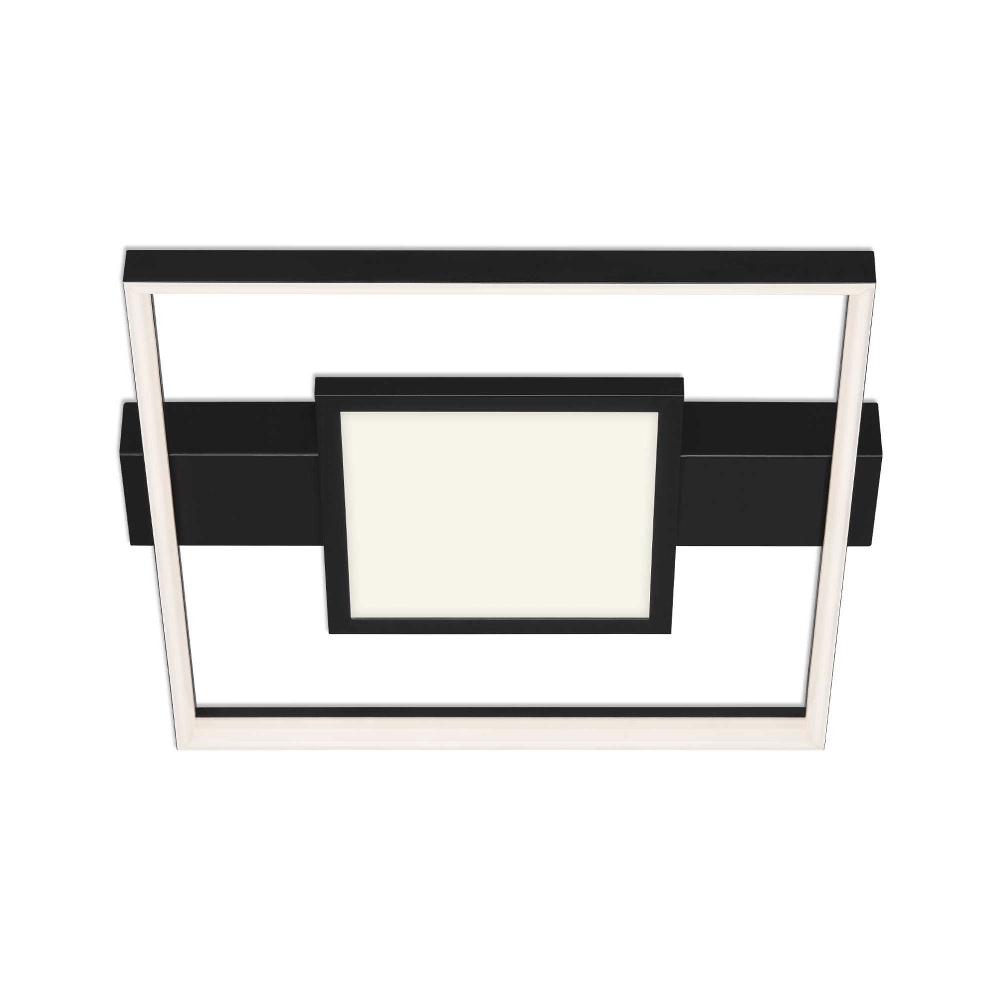 BRILONER Leuchten - LED Ceiling Light, dimmable Ceiling lamp, Includes Central Lighting, Includes Memory Function, 38 watt, 3,400 lumens, 3,000 Kelvin, Black, 435x400x66mm (LxWxH)