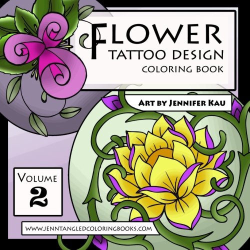 Flower Tattoo Design Coloring Book Volume 2
