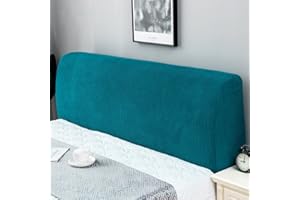 COVE YD Bed Headboard Slipcover, Stretch Bed Headboard Cover, Thick Fabric Solid Color Dustproof Bed Head Protector Cover, Washable Anti-Dirty Headboard Protector (Queen/59-67", Blue)
