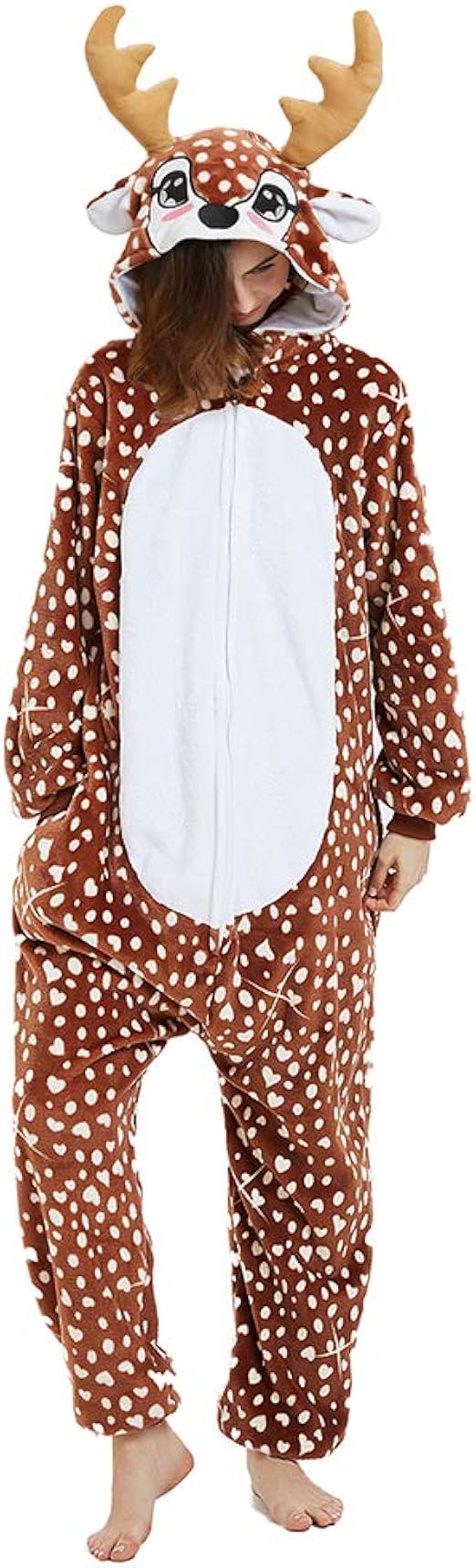 ANBOTA Reindeer Costume Deer Onesie for Adult Women Men