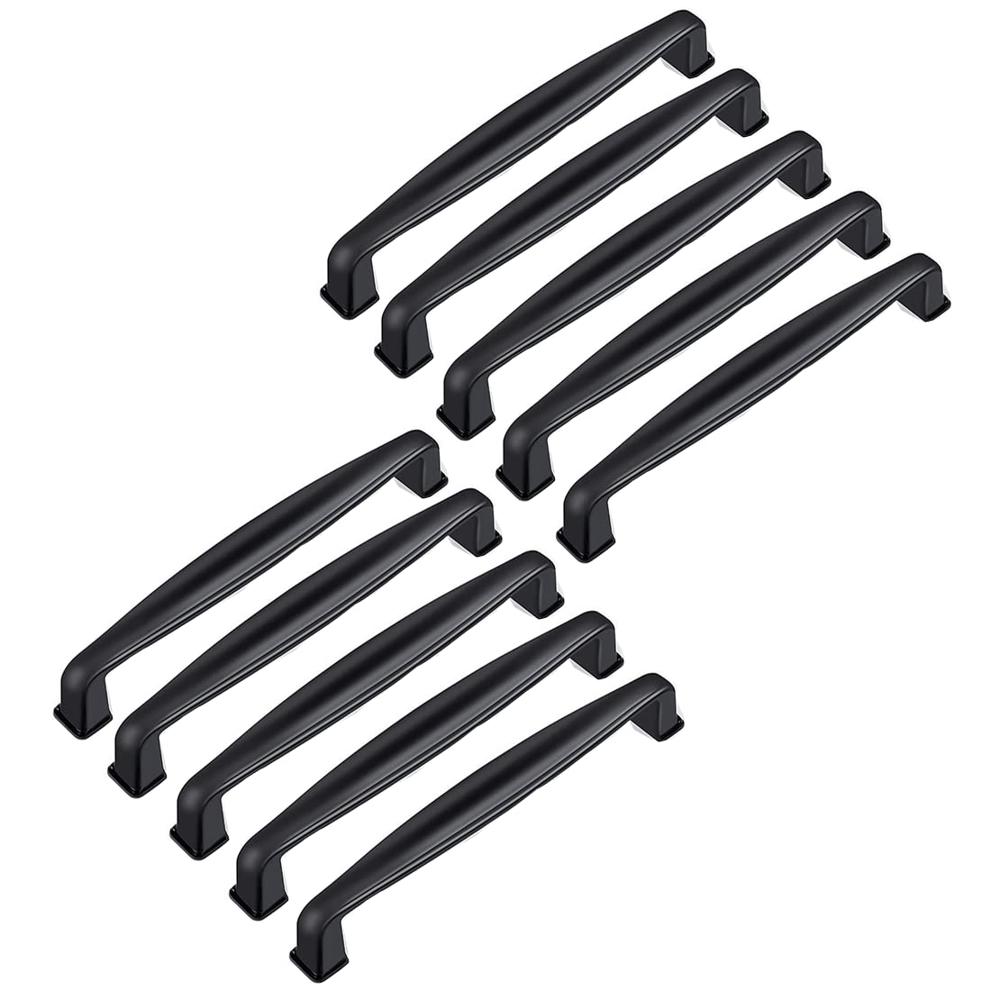 Margueras Pack of 10 Cabinet Drawer Bedroom Furniture Pull Handles, Hole Spacing 96 mm, Black