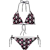 JEOCODY Women's High Waist Halter Bikini Set Two Piece Swimsuits Triangle Bikini Sets