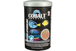 Cobalt International 23033N Cobalt Aquatics Mysis Spirulina Fish Food Flakes with Probiotics, White/Black, 1.2-Ounce