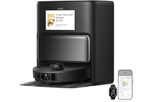 Mova P50 Pro Ultra Robot Vacuum and Mop, 19,000Pa Suction with Anti-Tangle Brush, Removable & Liftable Mop for Carpet & Floor, 167℉ Mop & Washboard Self Drying & Cleaning, Auto Empty & Refill, Black