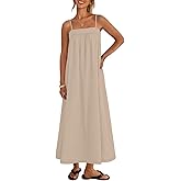 MEROKEETY Women's Boho Maxi Dresses 2026 Spaghetti Straps Spring Summer Sundress Casual Beach Vacation Long Dresses