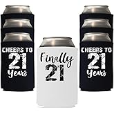 Finally 21 Cheers to 21 Years Twenty First Can Coolie Holder 21st Birthday Decorations 21st Birthday Gift Best 21st Birthday Gifts For Men Party Favors Happy 21st Birthday Decorations