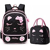 VIDOSCLA Kawaii Cat School Bag for Girls Kids Elementary Backpack Students Book Bag Primary School Bag for Teens