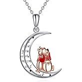 LILALO Bear Necklace Sterling Silver Moon Jewelry with I Love You To the Moon And Back Bear Gifts (3-Bear with honeypot-1)