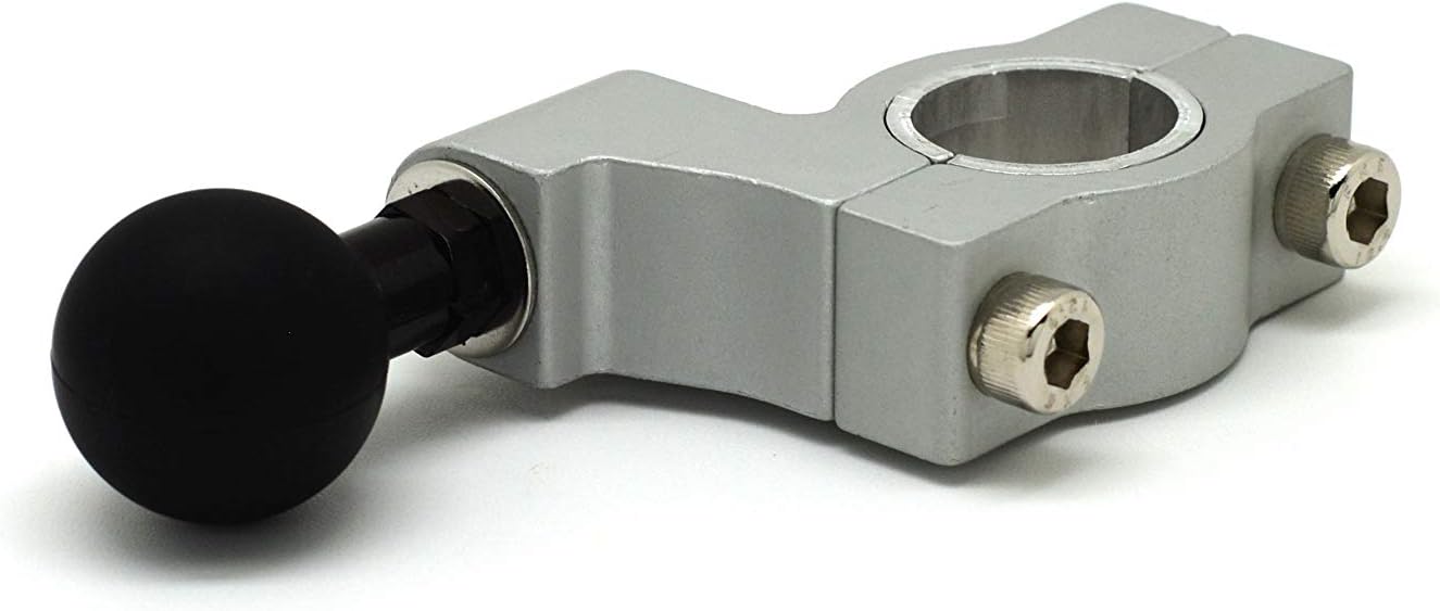 Cliff Top Motorcycle 1" Handlebar Mounting Base with 1 inch Ball (Silver) - Image 4