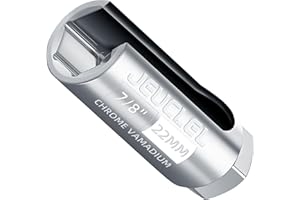 JEUCLEL Oxygen Sensor Socket 22mm 7/8 inch, 3/8 in Drive O2 Sensor Removal Tool, O2 Removal and Installation Offset Oxygen Sensor Socket with Side Wire Cutout fits All Vehicle