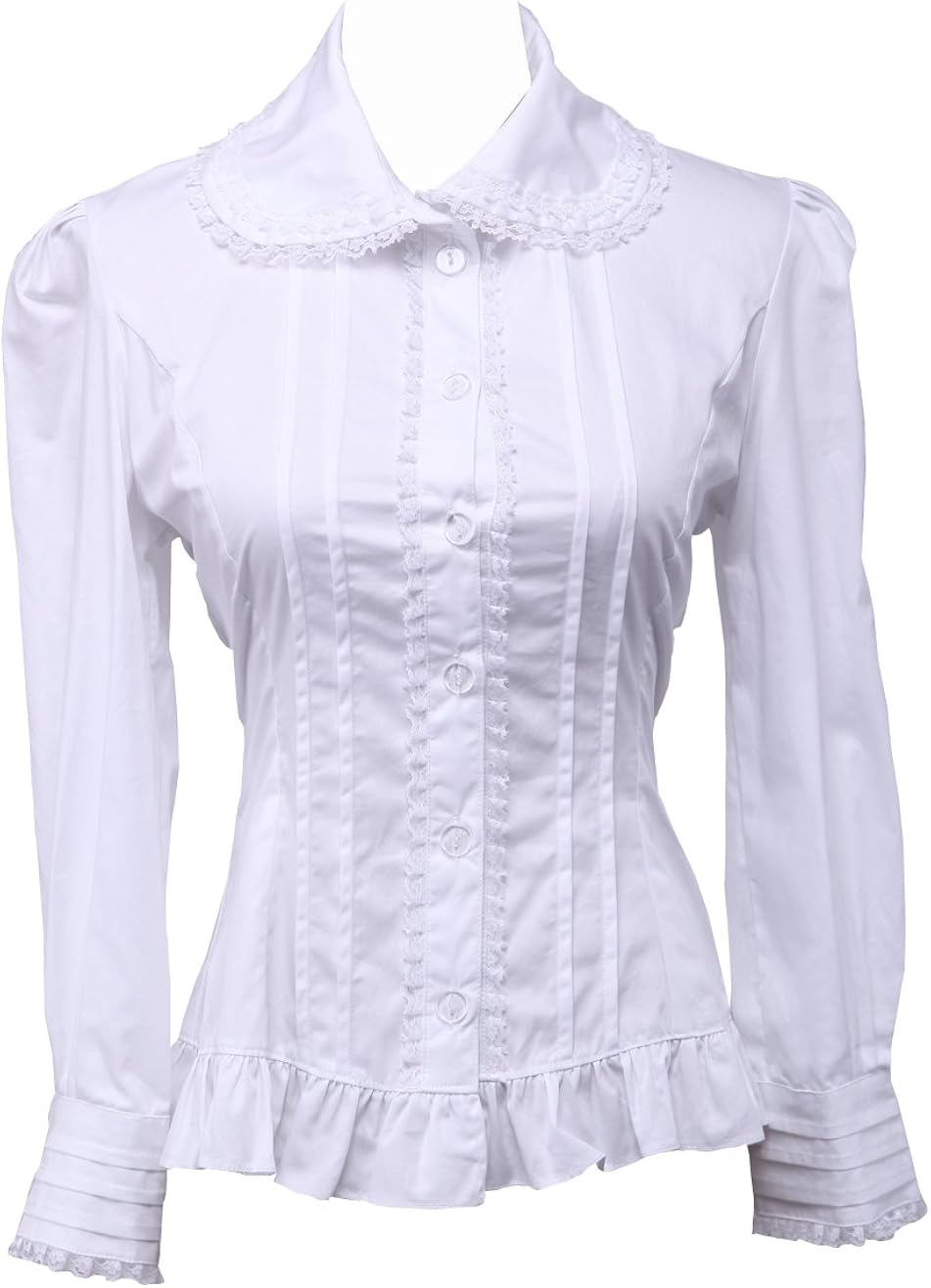 white cotton ruffle shirt