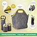Tabkoe Insulated Neoprene Lunch Bag Set with Tote, Bottle Sleeve, 2 Can Insulators & Adjustable Crossbody Shoulder Strap | Washable, Reusable, Stretchy, Extra Large Travel Lunch Box (Gray Yellow)