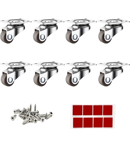 thumbnail image 2 of WANLIAN L Shape Caster Wheels 1 Inch Side Mount Casters Set Of 4 Heavy... 2 of 10