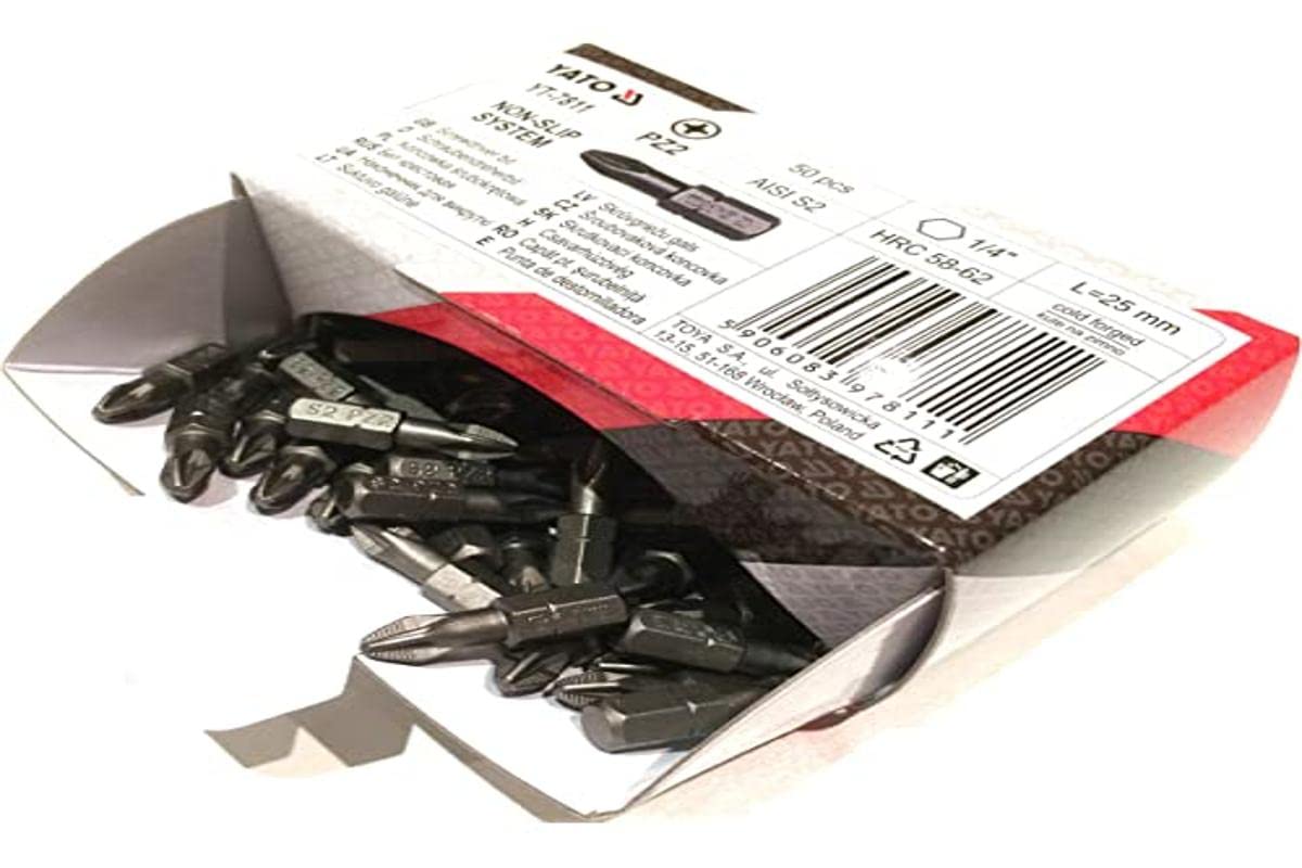 Yato Professional yt-7811 – 1/4 inch Bit Standard x25 mm Cold Forged PZ2 S2