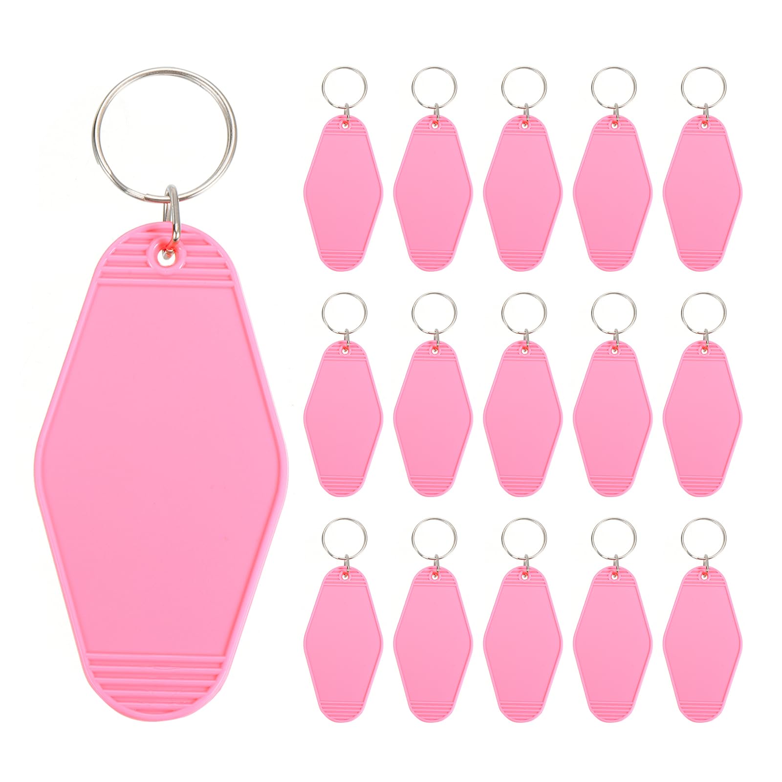 PATIKIL Vintage Motel Keychain, 16 Pack Blank Hotel Keychains Rhombus Retro Key Tag for DIY Crafts Ornament Backpack Luggage Labels Tags, Pink