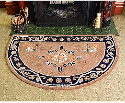 Minuteman International Cocoa Jardin Wool Hearth Rug Half Round