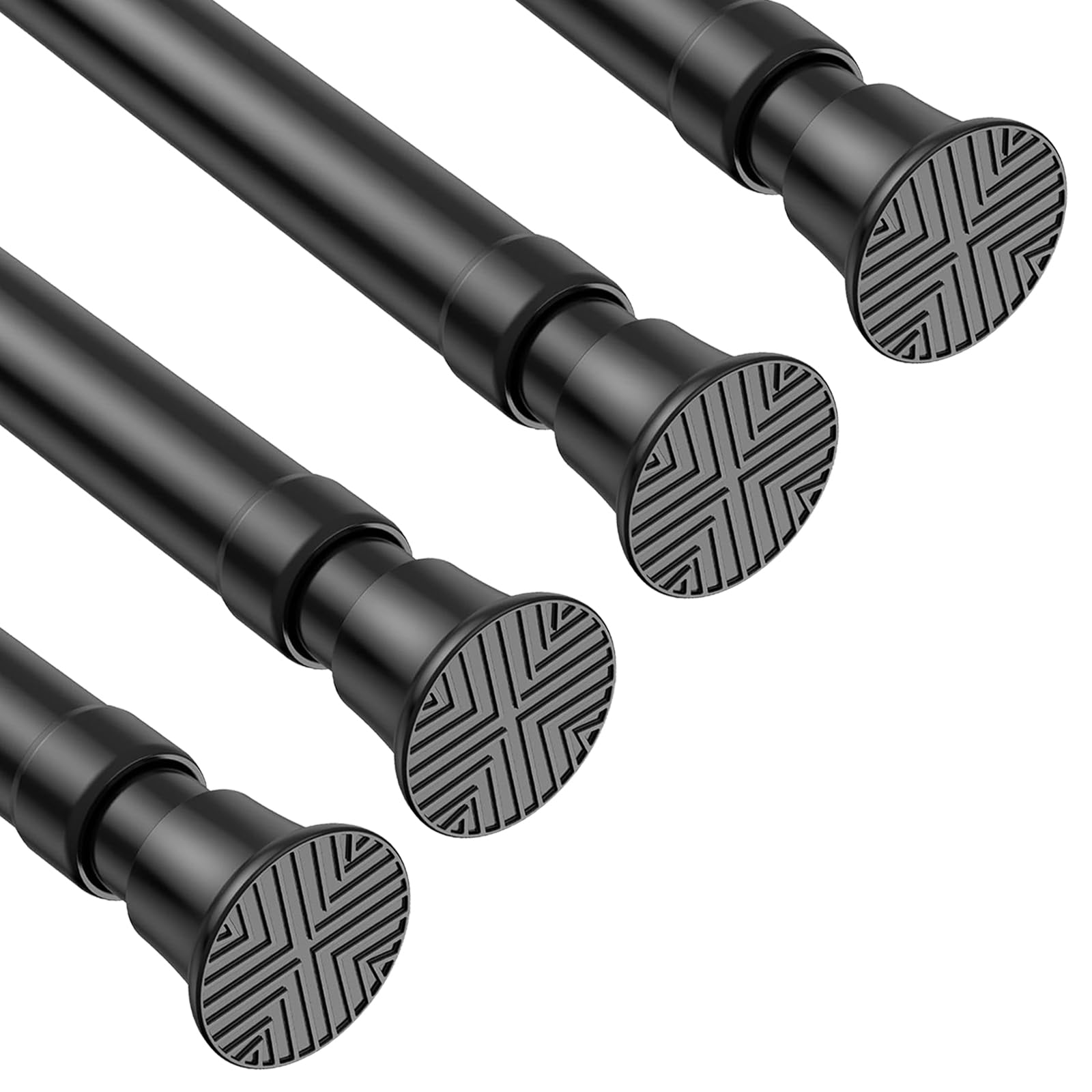 4Pack Spring Tension Curtain Rods 18 to 36 Inch,Black Small Tension Rod,Spring Curtain Rod No Drilling,Adjustable Short Curtain Rods for Window,Kitchen,Closet,Doorway Image 4Pack Spring Tension Curtain Rods 18 to 36 Inch,Black Small Tension Rod,Spring Curtain Rod No Drilling,Adjustable Short Curtain Rods for Window,Kitchen,Closet,Doorway Image