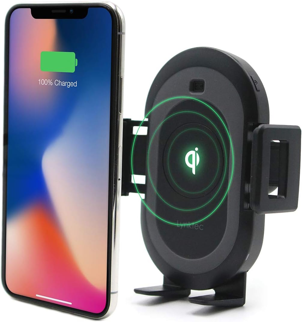 Bolt Smart Automatic Car Mount Qi Fast Wireless Charger for iPhone X, XS, 8, 8 Plus, Samsung Galaxy S9, 9, S8, 8, and Qi-Enabled Devices