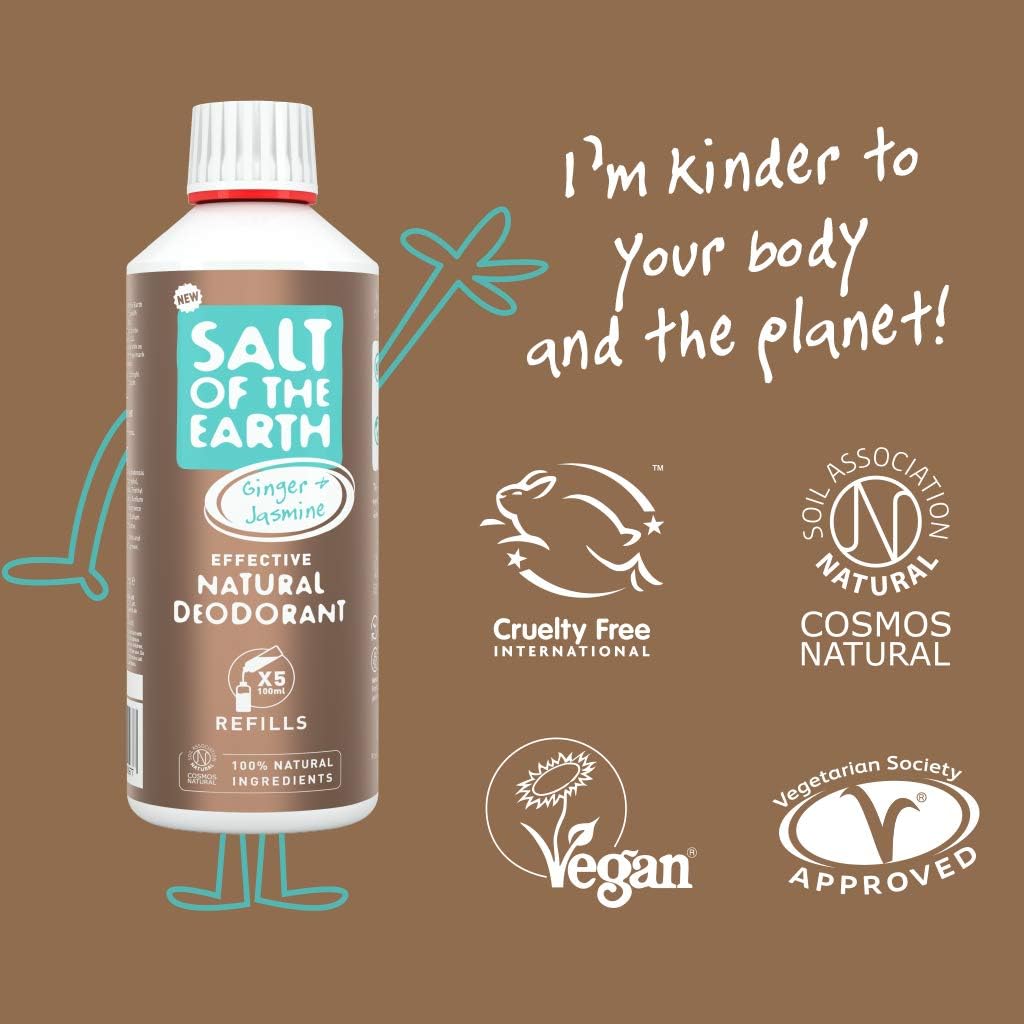 Salt of the Earth, Natural Deodorant Spray Refill, Ginger & Jasmine, 100% Natural Origin Ingredients, Vegan - Image 5