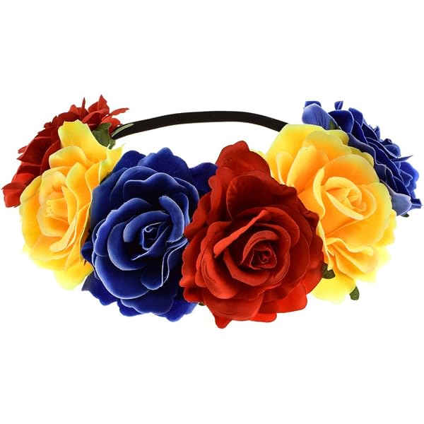 Floral Fall Rosenkrone Haarreif - Handgefertigt Mit Roten Rosen & Efeu, Festival-Haarschmuck, Größe Medium