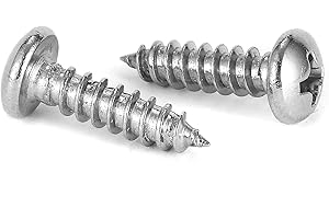 #6 x 1/2" Wood Screw 100Pcs 18-8 (304) Stainless Steel Pan Head Fast Self Tapping Drywall Screws by SG TZH
