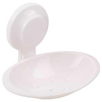 Miamour Thermoplastic Push Lock Soap Holder, White