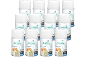 TimeMist Premium Metered Air Freshener Refills - Clean & Fresh - 7.1 oz (Case of 12) - 1042771 - Lasts Up To 30 Days and Neutralizes Tough Odors