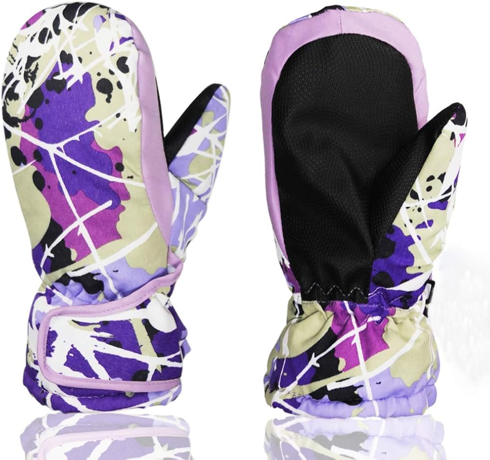 YR.Lover Children Ski Gloves Winter Warm Outdoor Riding Thickening Gloves(2-4Y): Clothing