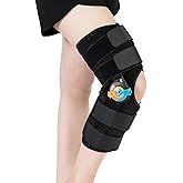 Hinged ROM Knee Braces Adjustable Knee Immobilizer Support for Knee Pain ACL MCL PCL Arthritis Meniscus Tear Post OP Recovery for Men and Women Side Stabilizers Torn Meniscus Orthopedic Orthosis (L)
