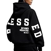 MAXIMGR Christian Sweatshirt Women Blessed Hoodies Jesus Religious Sayings Sweater Faith God Bible Pullover Tops